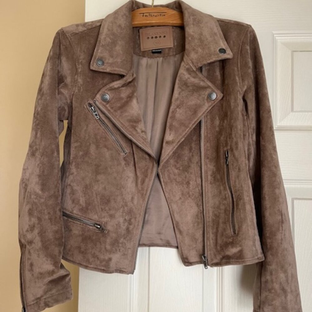 BLANK NYC Brown Faux Suede Moto Jacket